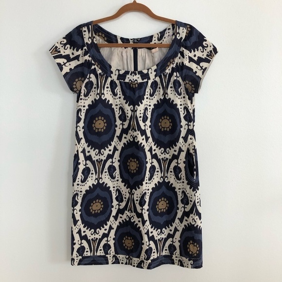 J.crew ethnic ikat print lined cotton dress with pockets - Picture 2 of 4